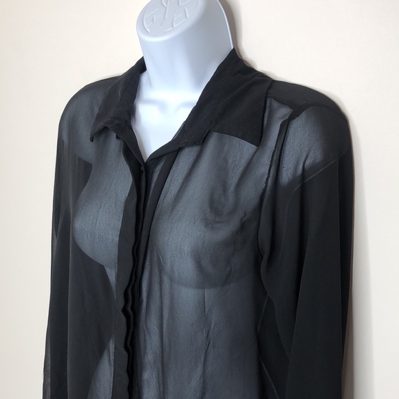 Women’s Dizzylizzy See Through Button Down Shirt - Picture 2 of 4